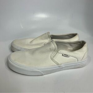 Vans off the wall‎ all white slip on sneakers women’s size 7.5